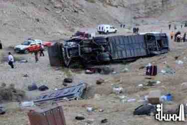 وفاة 9 أشخاص وإصابة 29 اثر انقلاب اتوبيس سياحى جنوب سيناء