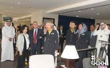 الشيخة مى تفتتح قاعة طيران الخليج لركاب الدرجة الأولى بمطار البحرين الدولي