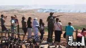 الجولان المحتل يتحول الى اكبر مزار سياحي في اسرائيل لمشاهدة المعارك على الجانب السوري