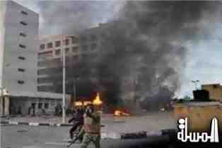 تفجير مبنى الأمن الوطنى الليبى فى بنغازى بشكل كامل