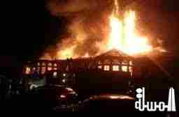 حريق بقصر آل الدرويش التراثى جنوب لبنان التهم جميع محتوياته