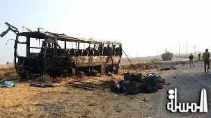 إصابة  4سياح في انفجار حافلة سياحية في سيناء