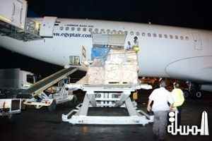 مصر للطيران تنقل شحنة أثار بالمجان علي رحلتها القادمة من لندن إلى مطار القاهرة الدولي
