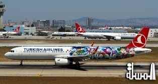الخطوط التركية تهنىء المسلمين برسم عبارة “عيد مبارك” على طائراتها
