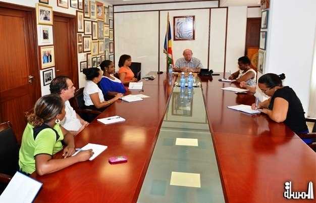 Reviewing what has been achieved sees Tourism Minister meeting staff of the island s Tourism Board by sections