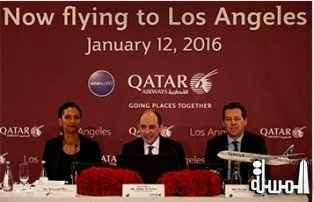 الخطوط الجوية القطرية تحتفل بتدشين رحلاتها المباشرة إلى لوس أنجلوس