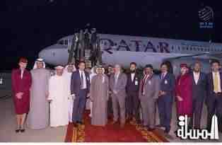 مطار رأس الخيمة يستقبل أول طائرة للخطوط القطرية