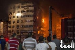50 مصاب فى حريق بأحد فنادق وسط القاهرة