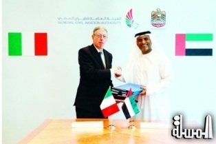الإمارات وإيطاليا توقعان اتفاقية تعاوةن فى النقل الجوى