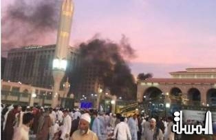 بالفيديو ..لحظة تفجير الانتحاري نفسه قرب المسجد النبوي الشريف