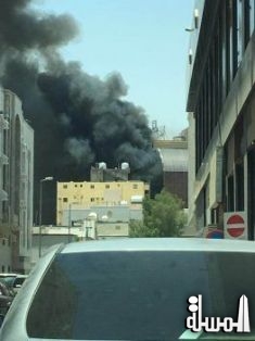 بالصور.. حريق بأحد فنادق العزيزية في مكة المكرمة