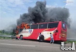 مصرع 24 سائحا من البر الرئيسي الصينى جراء اشتعال النيران بحافلة سياحية في تايوان