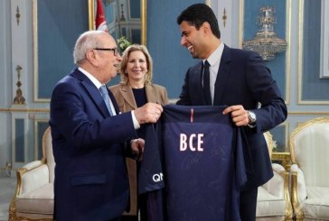 السبسى يلتقى برئيس نادي باريس سان جيرمان بحضور وزيرة السياحة التونسية