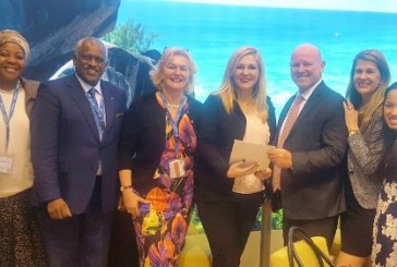 WOMAN'S DAY AT ITB IN BERLIN SAW LELA KRSTEVSKA FROM THE GOVERNMENT OF THE REPUBLIC OF MACEDONIA FORMALLY ENDORSE ALAIN ST.ANGE OF THE SEYCHELLES FOR THE UNWTO ELECTIONS