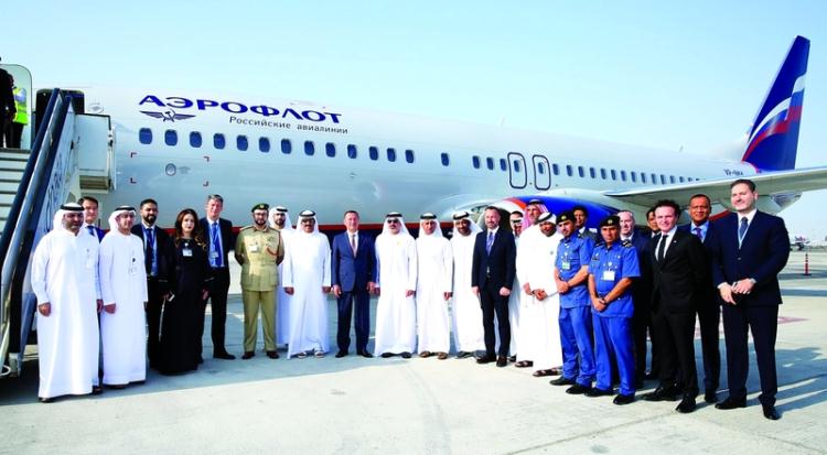 مطار دبي ورلد سنترال يستقبل أول رحلة جوية لـ إيروفلوت الروسية