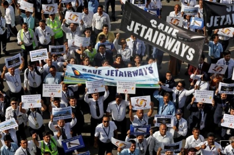 توقف أكثر من ألف طيار في جت إيروايز الهندية عن العمل لعدم صرف رواتبهم