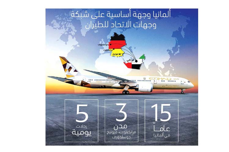 الاتحاد للطيران تحتفل بمرور 15 عام على اطلاق رحلاتها الى ألمانيا