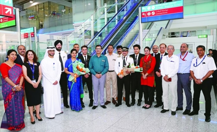 مطارات دبي ترحب بالرحلة الاولى للخطوط الجوية 
