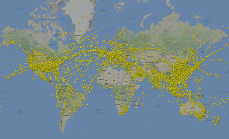 أرقام قياسية فى حركة الطيران حول العالم  .. 230 ألف رحلة في نفس اللحظة