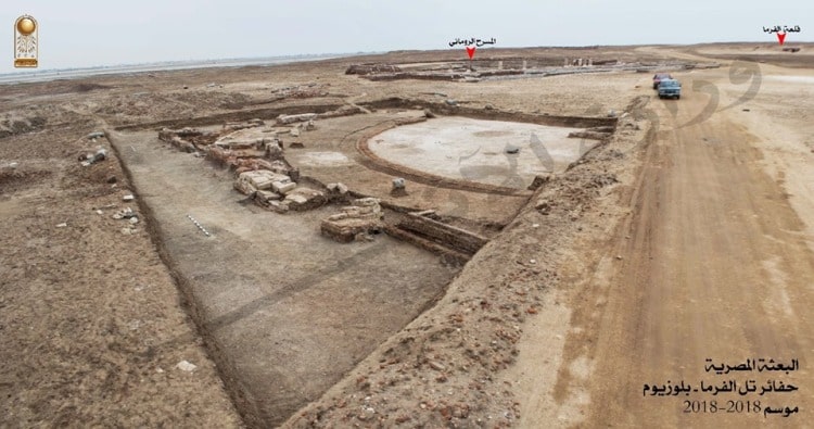 بالصور.. الكشف عن جزء ضخم من مبنى مقر مجلس الشيوخ خلال العصر اليوناني الروماني بشمال سيناء