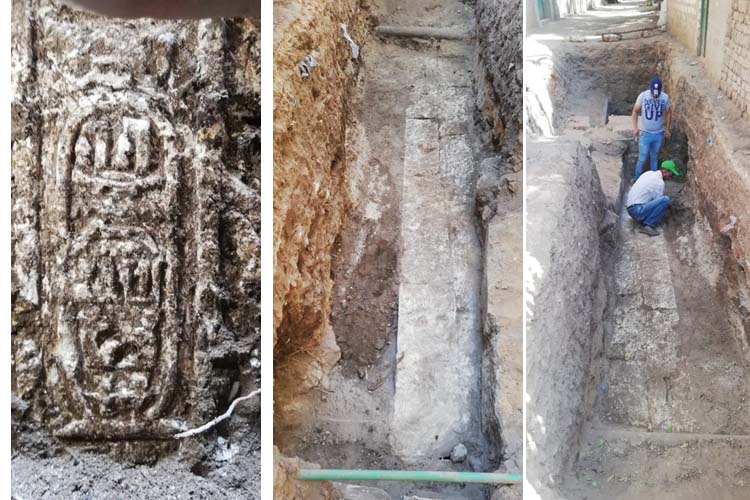 الكشف عن أطلال معبد بطليموس الرابع بكوم شقاو بسوهاج