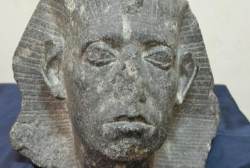 رأس الملك سنوسرت الثالث قطعة الشهر بالمتحف المصري بالتحرير احتفالا بعيد الشرطة