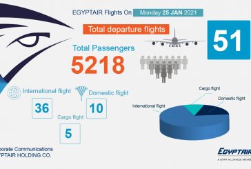 مصر للطيران تسير 51 رحلة دولية و داخلية اليوم الإثنين لنقل 5218 راكب
