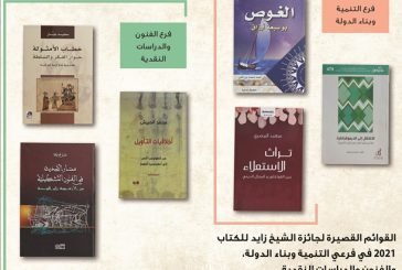 جائزة الشيخ زايد للكتاب تكشف عن 6 أعمال من 4 دولة عربية تحصد الجوائز الأولي في 