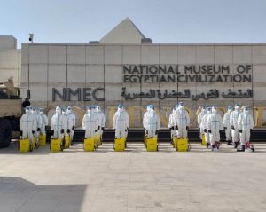 تطهير وتعقيم المتحف القومي للحضارة المصرية