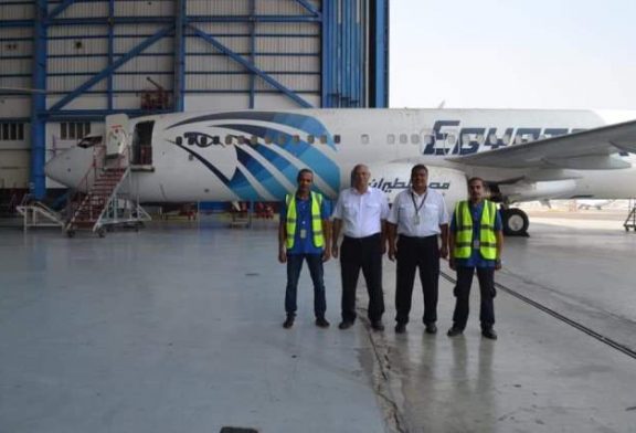 طاقم عمل مصر للطيران للصيانة والأعمال الفنية يحقق إنجاز جديد لطائرة الخطوط العراقية