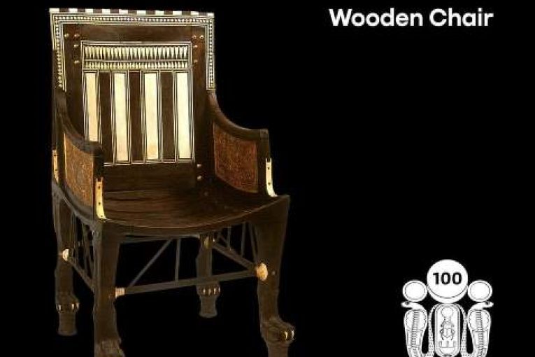 تعرف على قطعة اليوم : كرسي من الخشب للفرعون الذهبي توت عنخ آمون