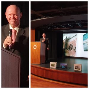 Alain St.Ange delivers address on THE WORLD cruise ship