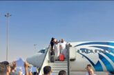 عودة أولي رحلات حجاج السياحة المصرية إلى مصر من المدينة المنورة