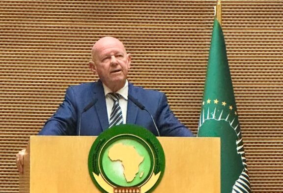 Alain St.Ange addresses 'Africa Celebrates 2024' in the Nelson Mandela Plenary Hall of the African Union (AU)