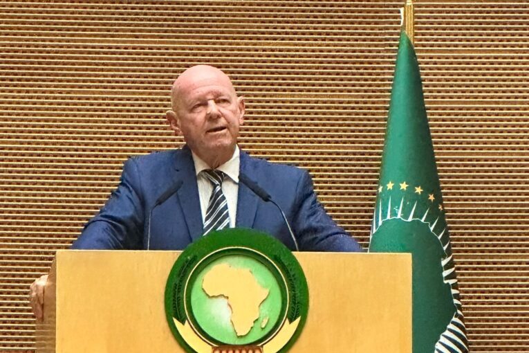 Alain St.Ange addresses 'Africa Celebrates 2024' in the Nelson Mandela Plenary Hall of the African Union (AU)